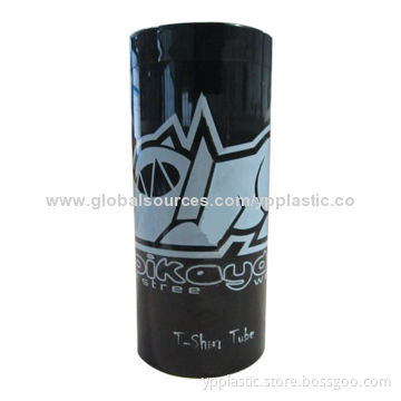 Wholesale Round Clothes Plastic Packaging Box with Cap, Print and Label Services Available